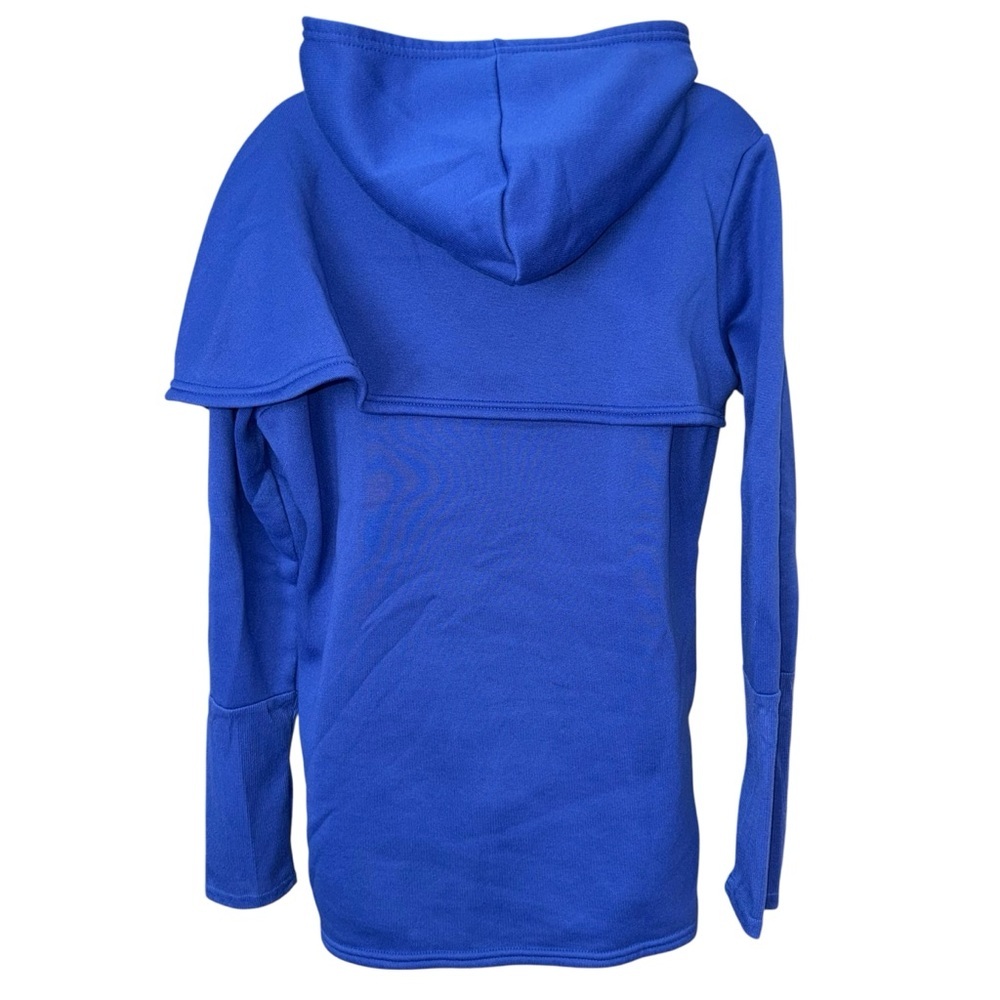 Faith Cross Christian Hoodie Blue Asymmetrical Wrap Pullover Women’s Large - Picture 4 of 10
